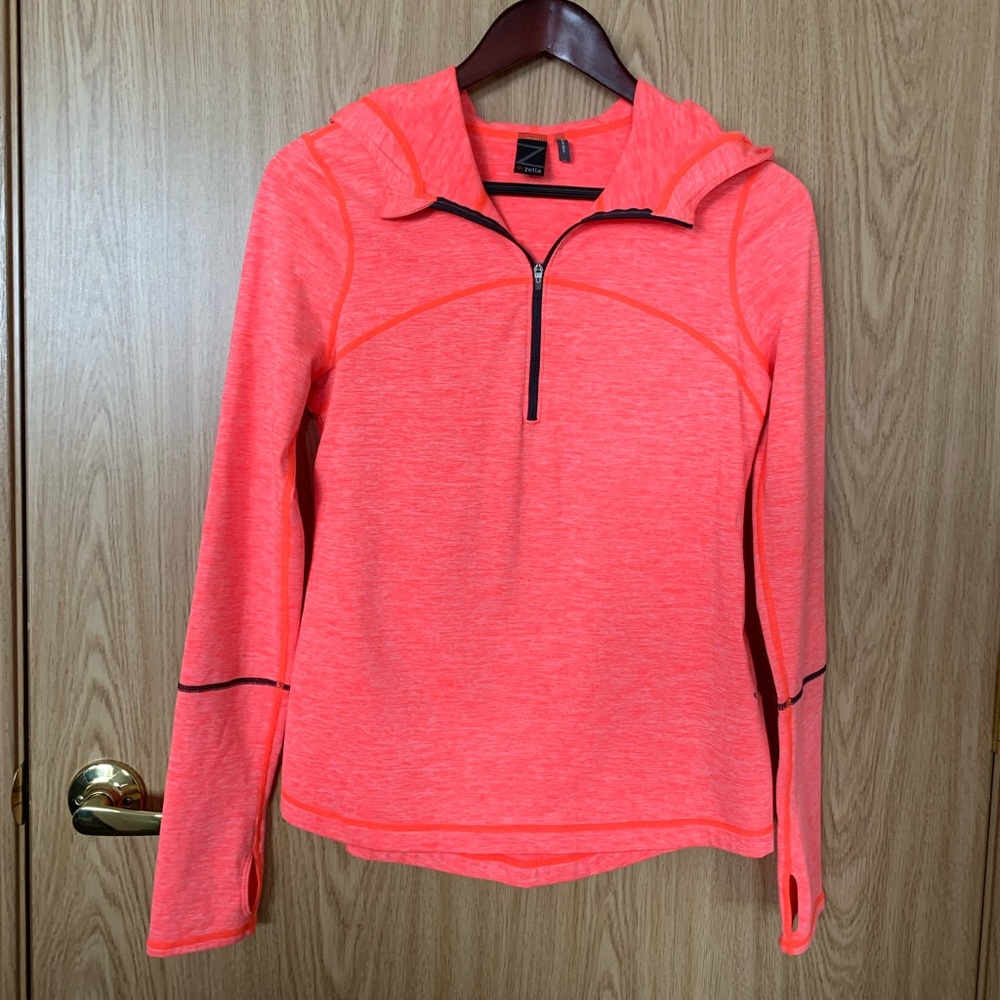 New Zella Bright Coral Polyester Long Sleeve Active Shirt Women’s S